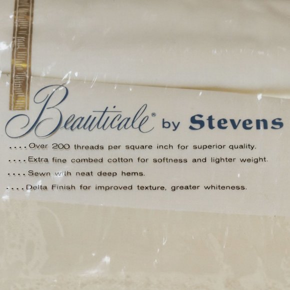 NWD Stevens Beauticale Cotton 200 Thread (2) Cream Pillow Cases 42 x 38.5 - Picture 5 of 9